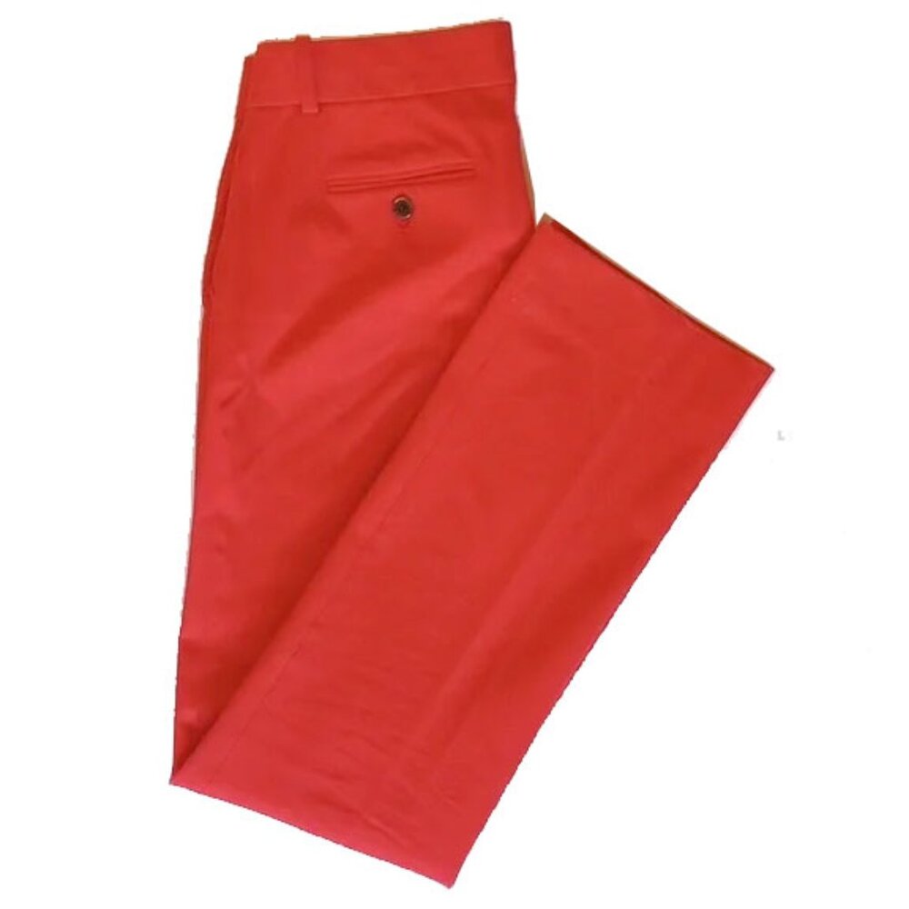 *50off3* J Crew Stretch Cotton Mid Rise Straight Leg Pants 2 Red